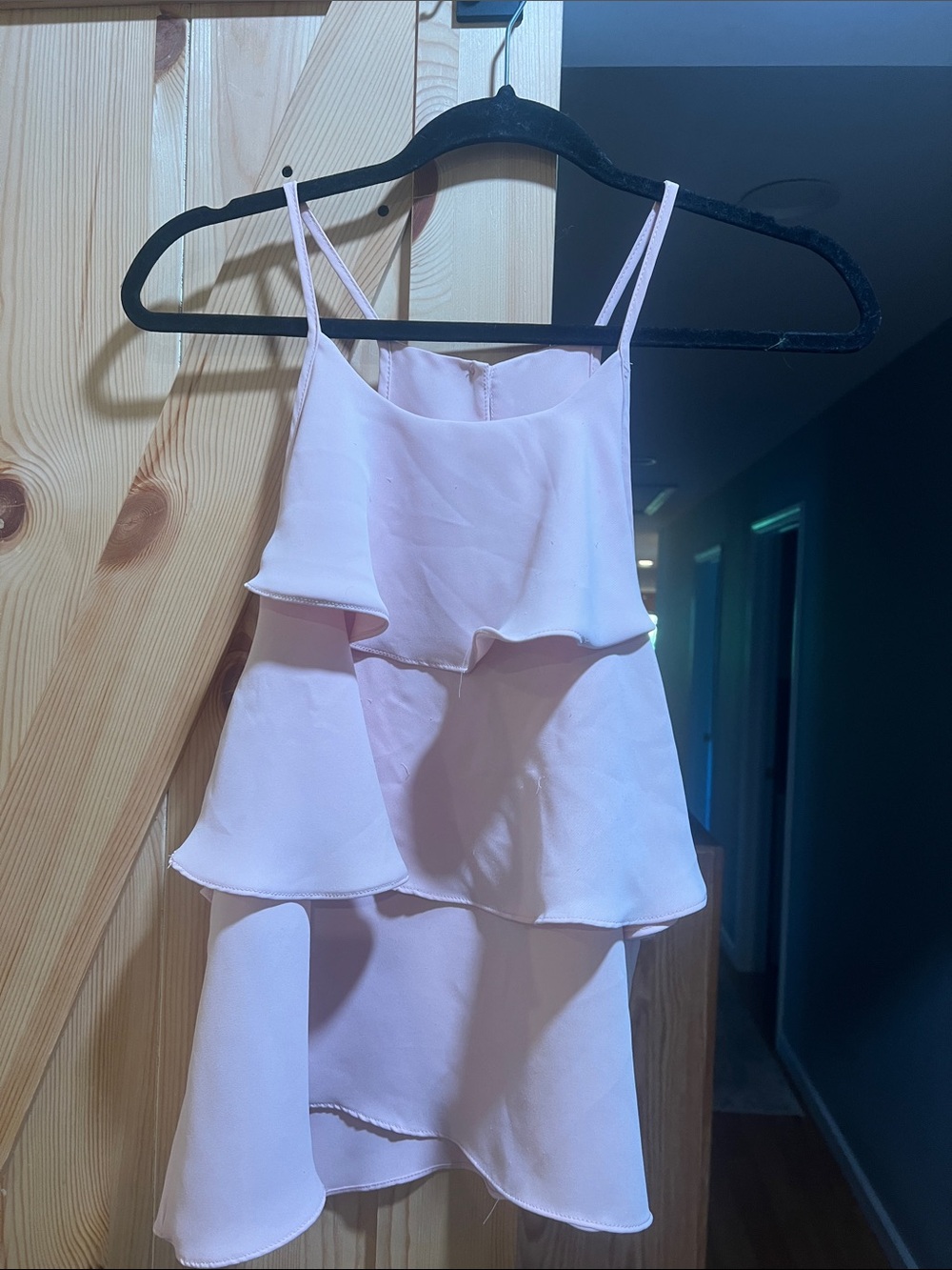 Everly Blush Pink Tiered Ruffle top size x large